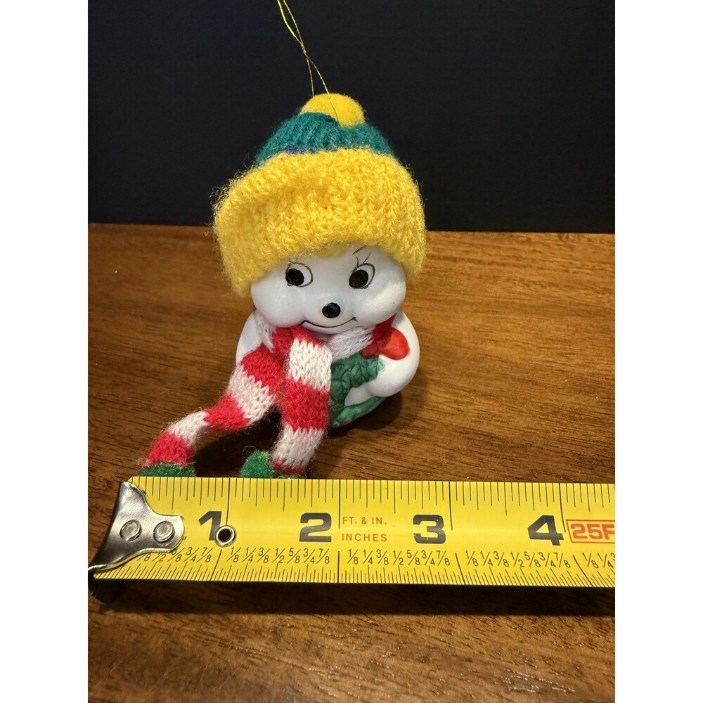 Giftco Inc Bisque Snowman Bell Snow Bells Christmas Tree Ornament Porcelain - Picture 2 of 8